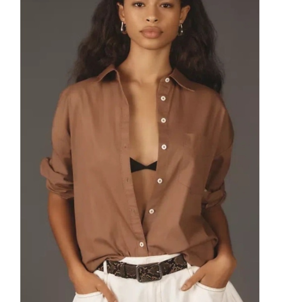 Nwt maeve the bennet Brown Button-Up Top